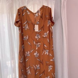 Mustard and pink dress